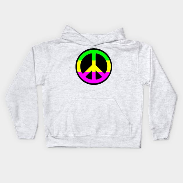 Peace Sign  - neon Kids Hoodie by BobbyG